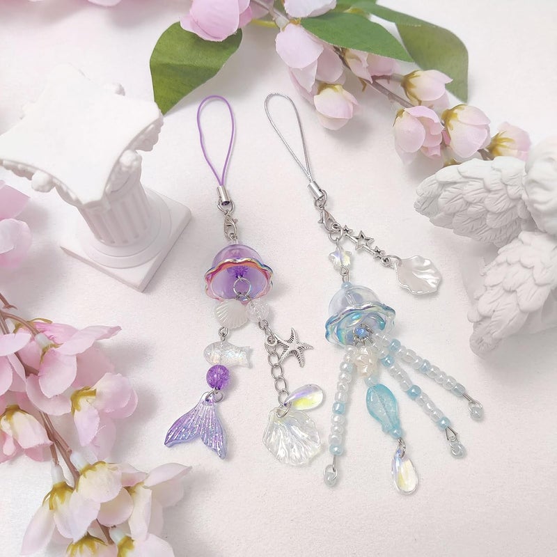 cioatu 1-4PCS Cute Phone Charms Aesthetic Y2K Cell Phone Charms Strap Strawberry Butterfly Star PhoneCharm Y2K Accessories for Bag Keychain Airpods Camera Pendants Decor - Image 2